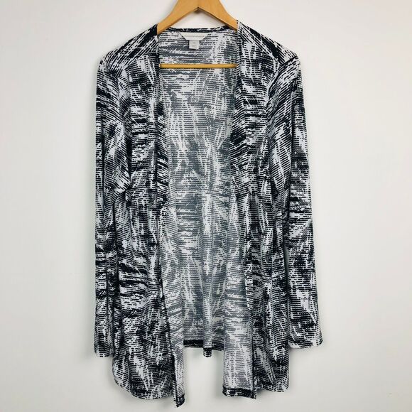 Christopher & Banks Women's Printed Long Sleeve Open Front Cardigan Size XL - Picture 1 of 5